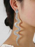 Diamond Snake Earrings (Imitation)