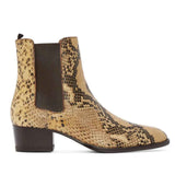 Snake ankle boots