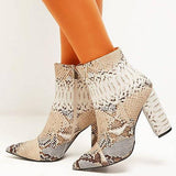 Ankle White Snake Boots