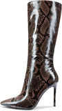 Brown Leather Snake Boots