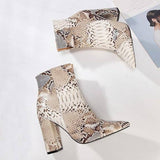 Ankle White Snake Boots