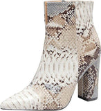 Ankle White Snake Boots