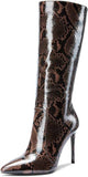 Brown Leather Snake Boots