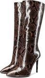 Brown Leather Snake Boots