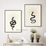 Black and White Snake Painting